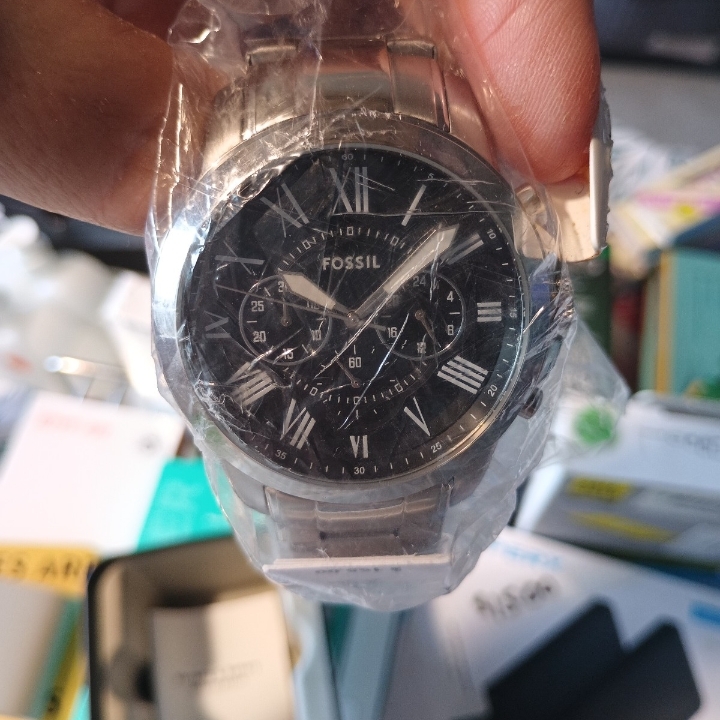 Fossil Black And Silver Mens Watch (Fs4736)